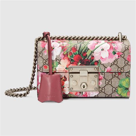 gucci padlock blooms shoulder bag|genuine Gucci padlock bag.